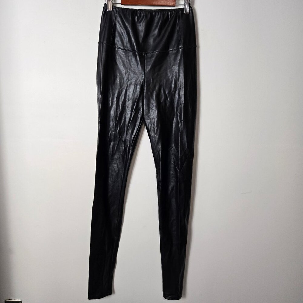 Aritzia Wilfred Free Size S Daria Leggings Pants Black Vegan Leather Stretchy